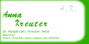 anna kreuter business card